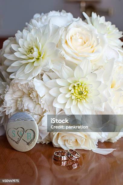 Wedding Rings Stock Photo - Download Image Now - Bouquet, Celebration, Flower
