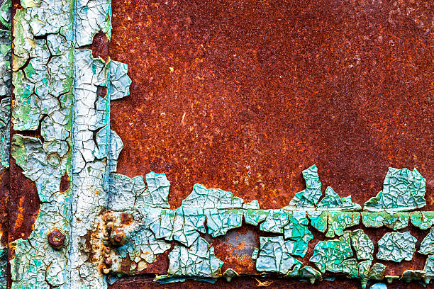 abstrakter hintergrund - metal rust fungus paint cracked stock-fotos und bilder