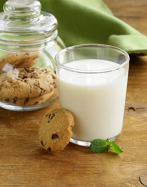 istock breakfast cookies with chocolate and milk 450446229