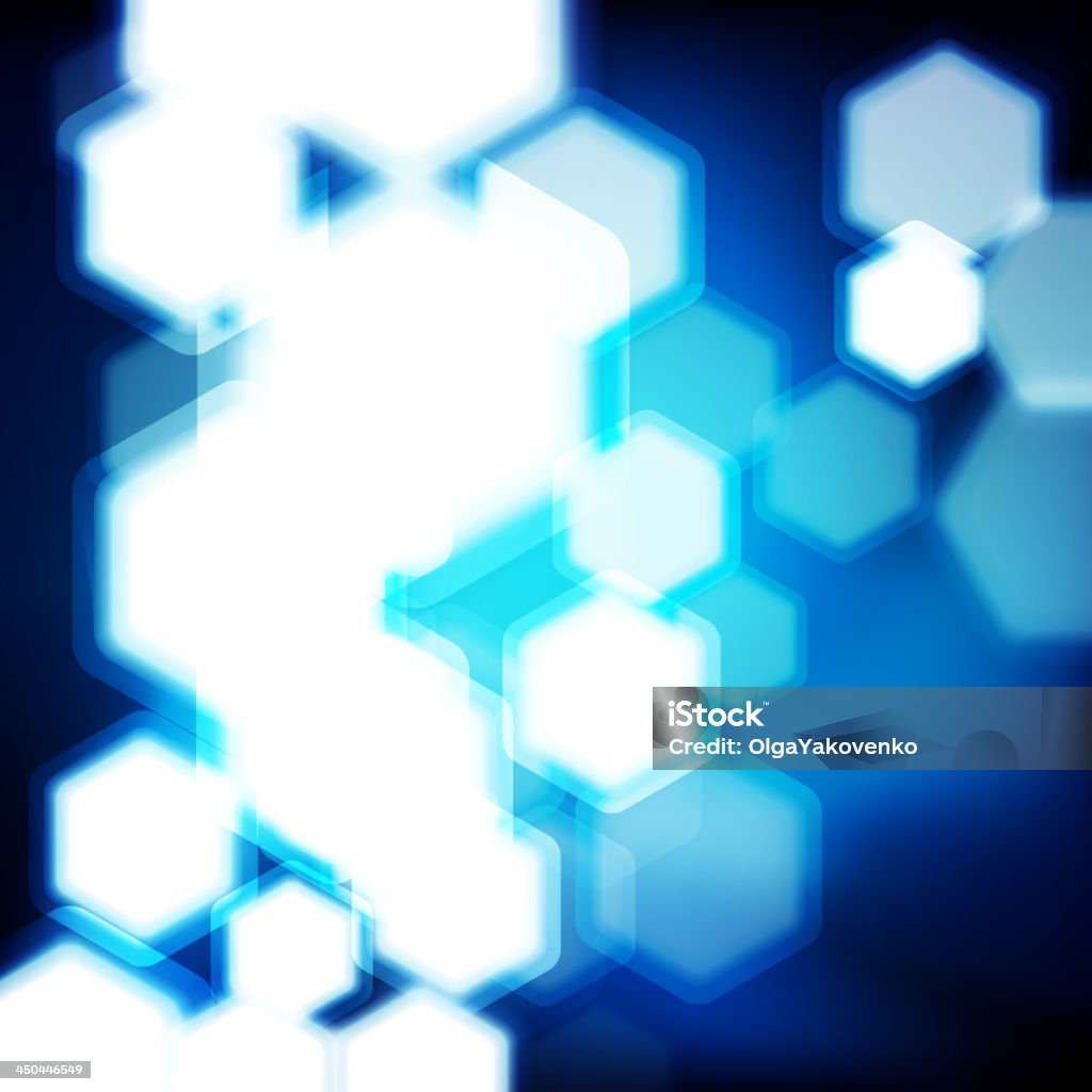 Fondo abstracto azul con hexagonales - arte vectorial de Abstracto libre de derechos