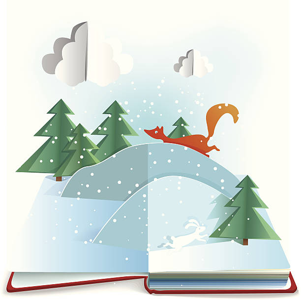 Winter Book vector art illustration