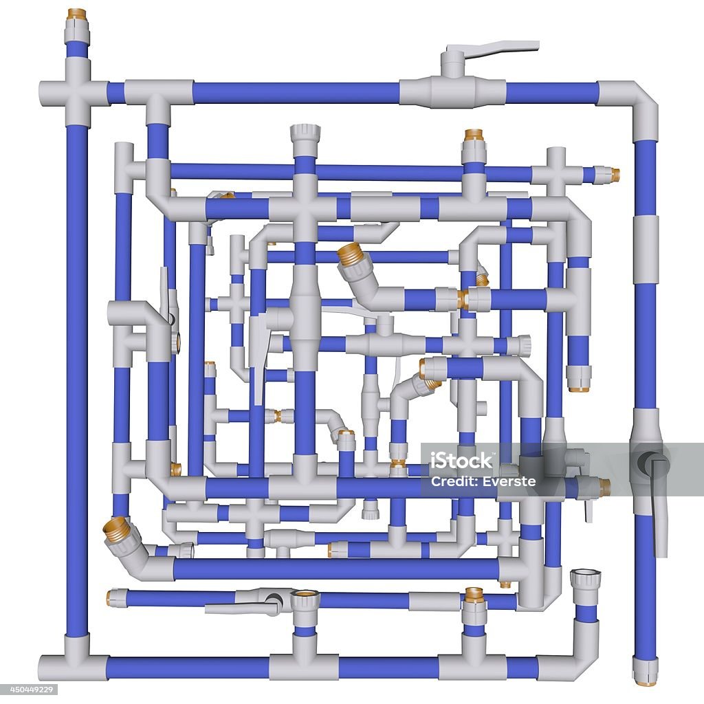 관로 저수시설 배관 시스템 피팅 pvc 흰색 배경의 3d - 로열티 프리 3차원 형태 스톡 사진