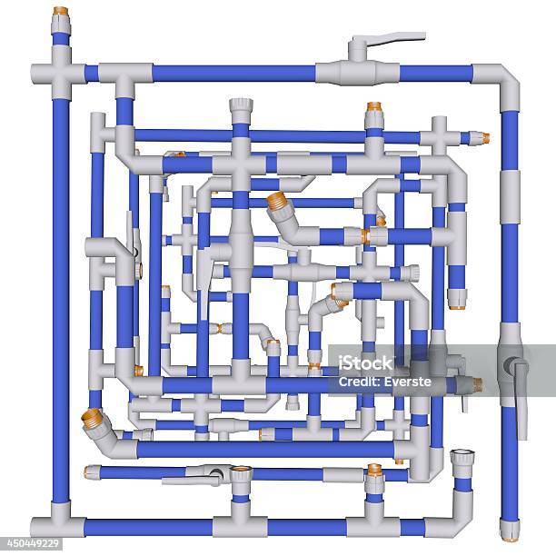 Закрученная Воды Сантехнические Системы Фитинги Из Пвх На Белом Фоне 3d — стоковые фотографии и другие картинки Акведук