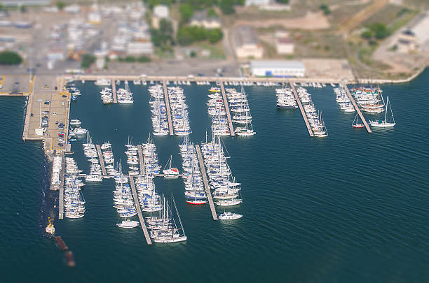 istock Aerial view of yachts. Tilt-shift. 450450175