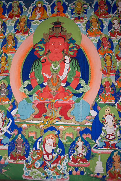 istock Acient Thangka in Tibet temple(cultural relic) 450454997