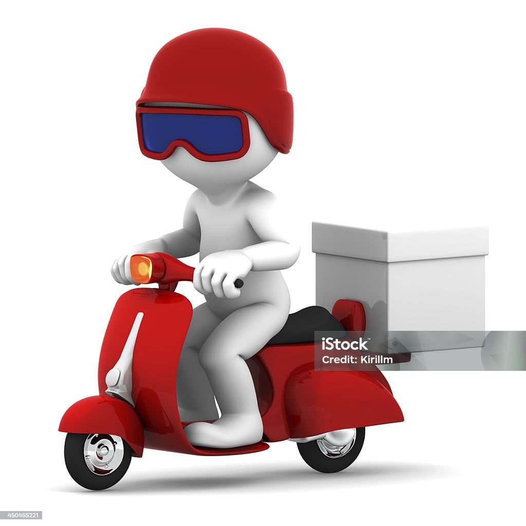 De scooter com caixa branca grande - Royalty-free Armazém de Distribuição Foto de stock