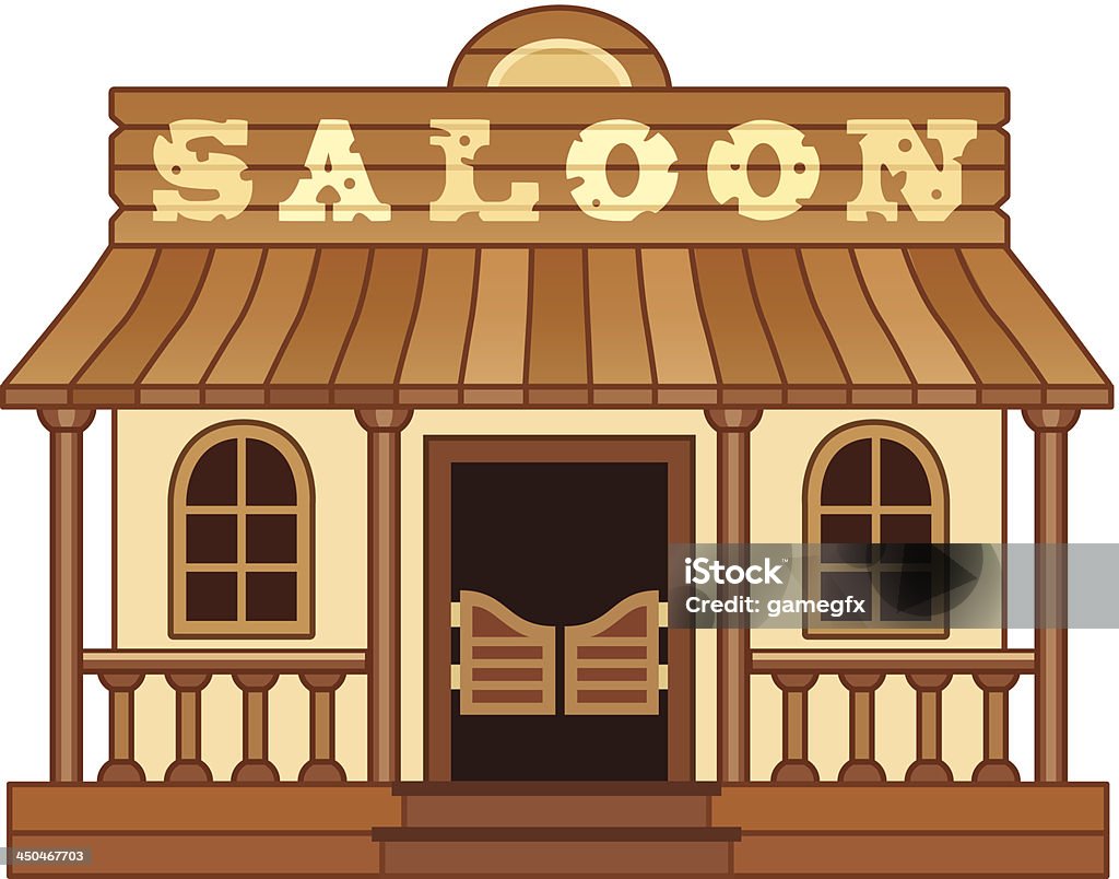 Western Saloon - clipart vectoriel de Cow-boy libre de droits