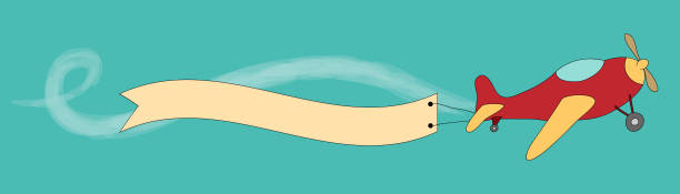 A cute toy plane carrying a banner. EPS10 vector illustration, global colors, easy to modify.