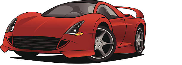 illustrations, cliparts, dessins animés et icônes de voiture de sport rouge exotique - luxury sports car red supercar