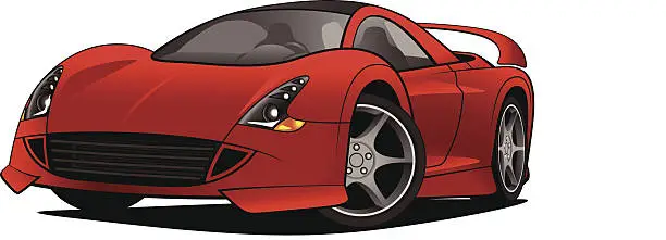 Vector illustration of Red Exotic Sports Car