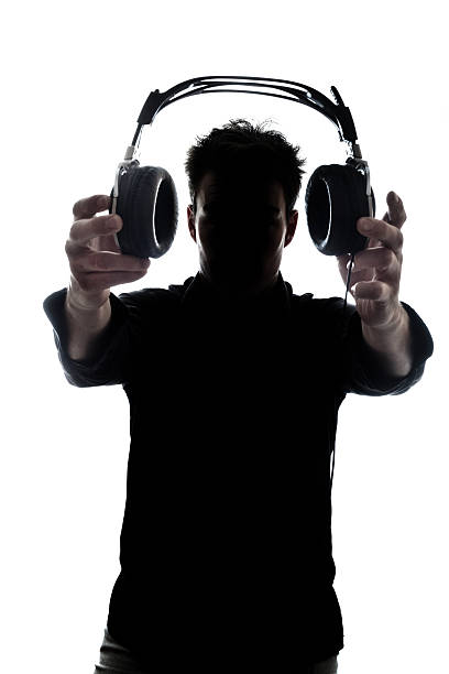 30+ Silhouette Headphones Shadow Human Face Stock Photos, Pictures ...