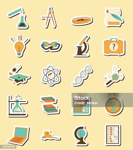 Vector Science Image Simple Science Set Vector Stock Illustration - Download Image Now - Bag, Book ...