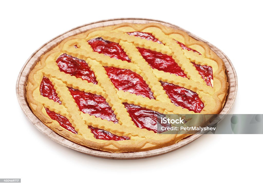 Cherry Pie pie with cherry jam isolated on white Backgrounds Stock Photo