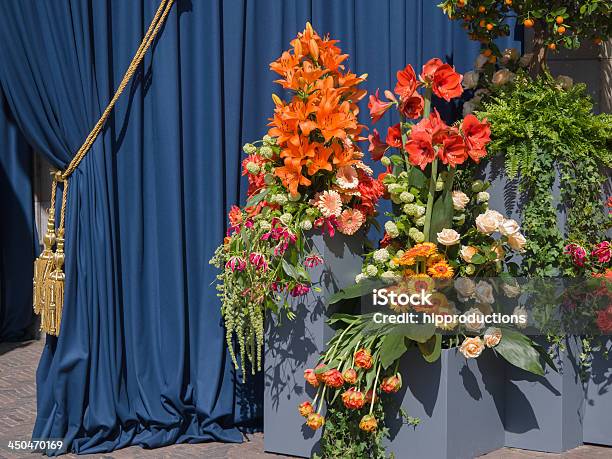 Sea Of Flowers In Amsterdam During Inauguration Stock Photo - Download Image Now - 2013, Abdication, Amsterdam