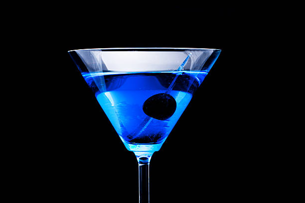 Cocktails Collection - Blue Martini 1 1/2 oz vodka martini glass photos stock pictures, royalty-free photos & images