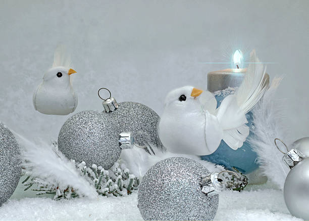 istock White Christmas decoration with birds 450477719