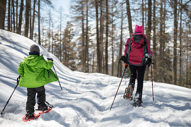 istock Mother and Son Snowshoeing 450481549