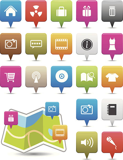 Colorful Map Icon vector art illustration