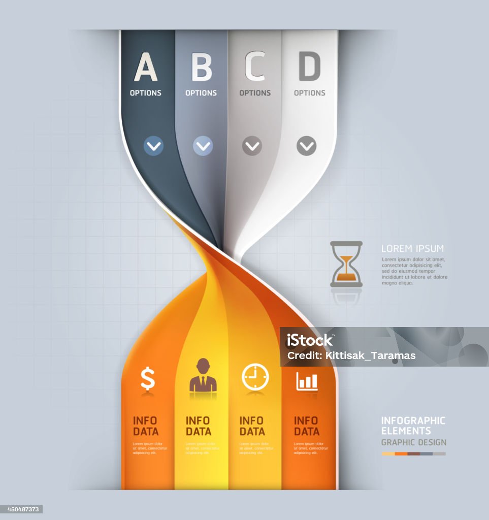 Relógio em espiral moderna de opções de infográficos. - Vetor de Espiral royalty-free