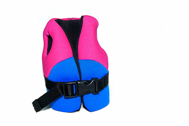 giubbotto di salvataggio - life jacket isolated red safety foto e immagini stock