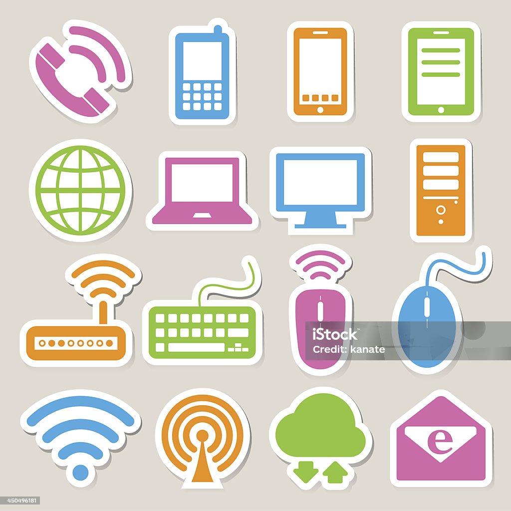 Mobile devices , computer and network connections icons set. Gradients effect ,Illustration eps 10 Arrow Symbol stock vector