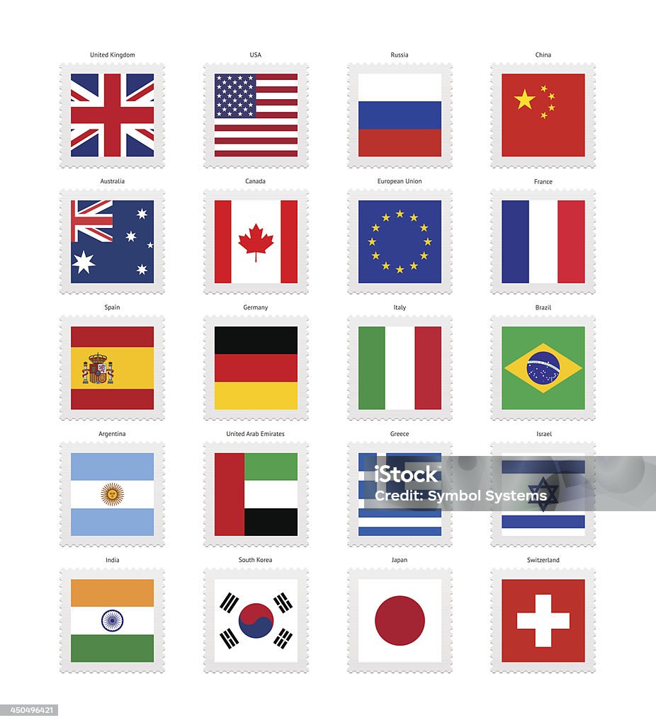 Popular Banderas colección - arte vectorial de Bandera libre de derechos