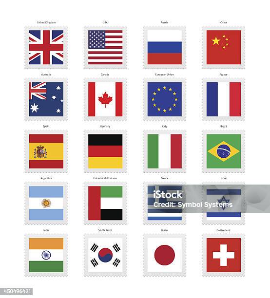 Vetores de Popular Flags Collection e mais imagens de Bandeira - Bandeira, Selo Postal, Ícone de Computador