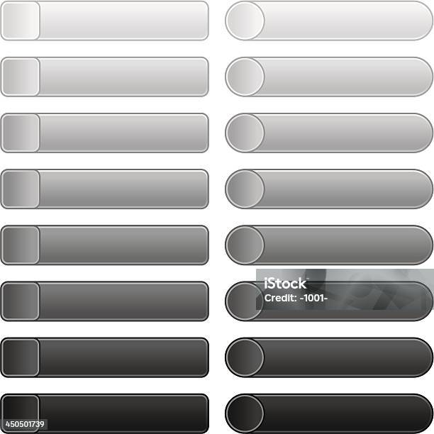 Empty Grayscale Icon Square Rectangle Circle Web Internet Blank Button Stock Illustration - Download Image Now