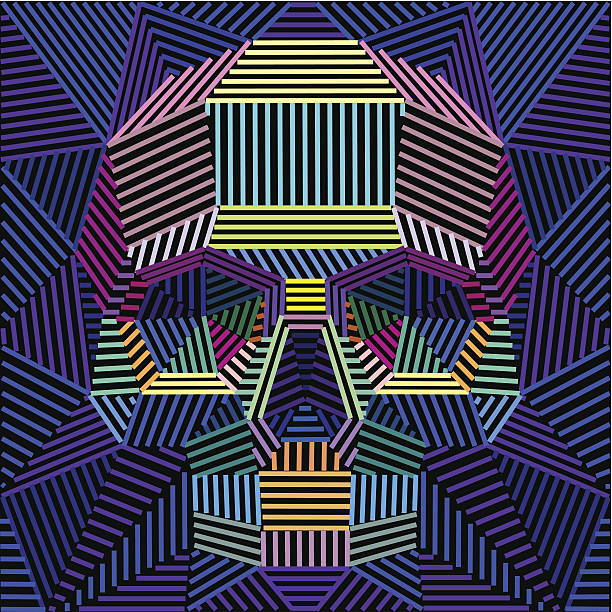 background with a geometrical skull vector art illustration