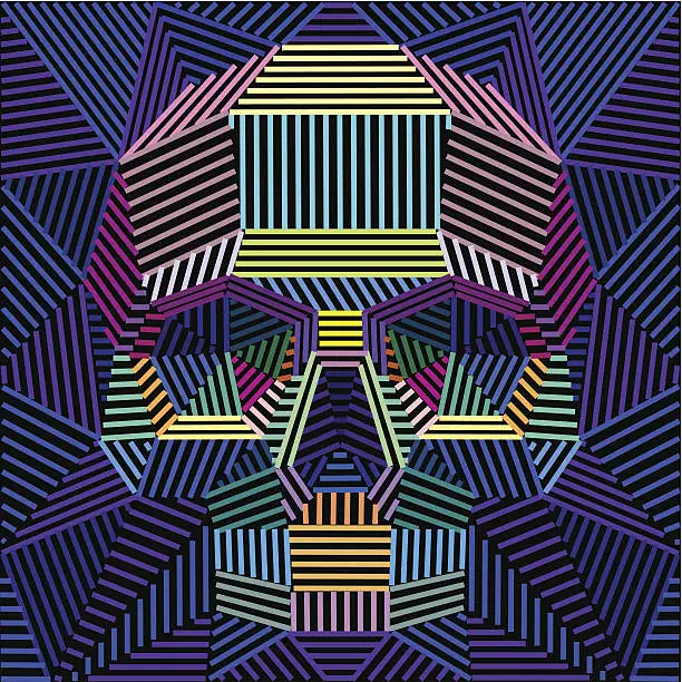 Vector illustration of background with a geometrical skull