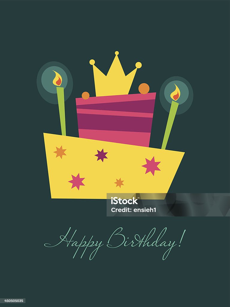Cartolina di buon compleanno - arte vettoriale royalty-free di A forma di stella