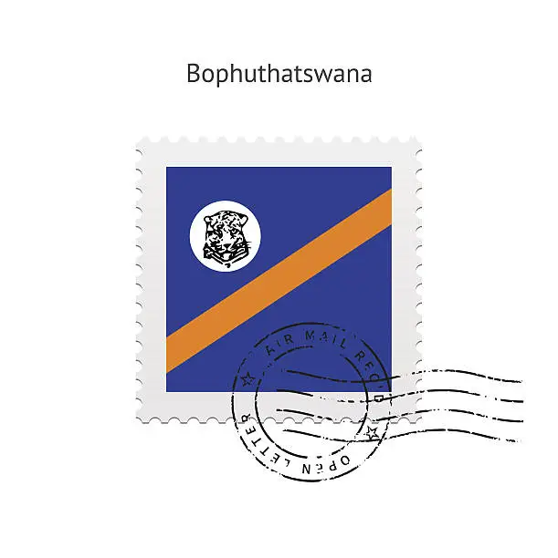 Vector illustration of Bophuthatswana Flag Postage Stamp