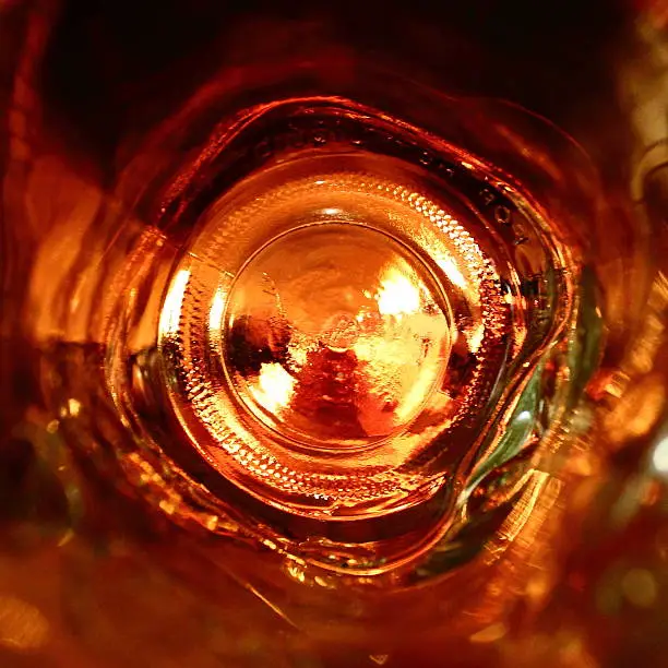Refraction of flames through a glass object