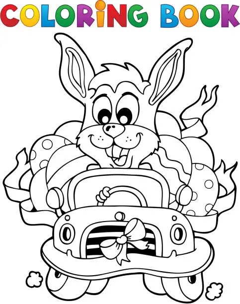 Vector illustration of Coloring book with Easter theme 7