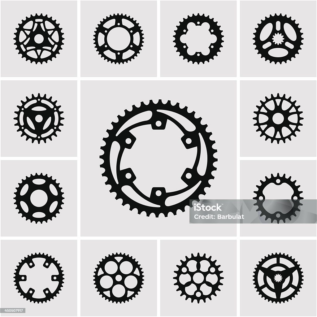 Sprockets This image is a vector illustration and can be scaled to any size without loss of resolution, can be variated and used for different compositions. This image is an .eps file and you will need a vector editor to use this file, such as Adobe Illustrator. Bicycle stock vector