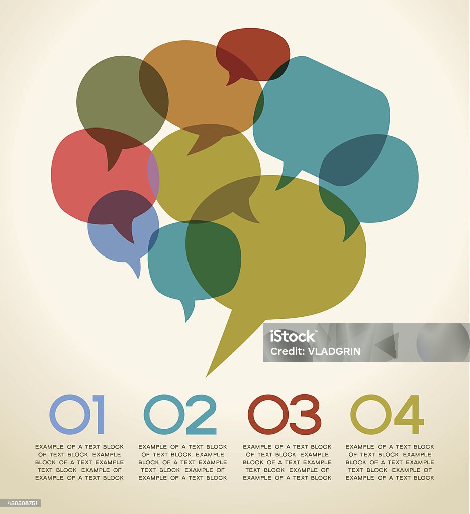 Infográfico discurso pensamento - Vetor de Abstrato royalty-free