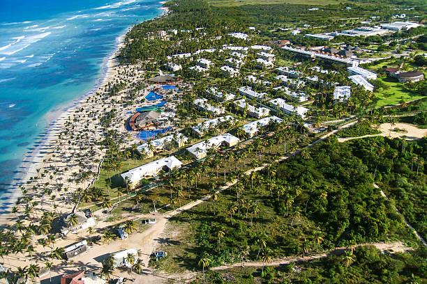 istock Aerial view of caribbean resort 450511565