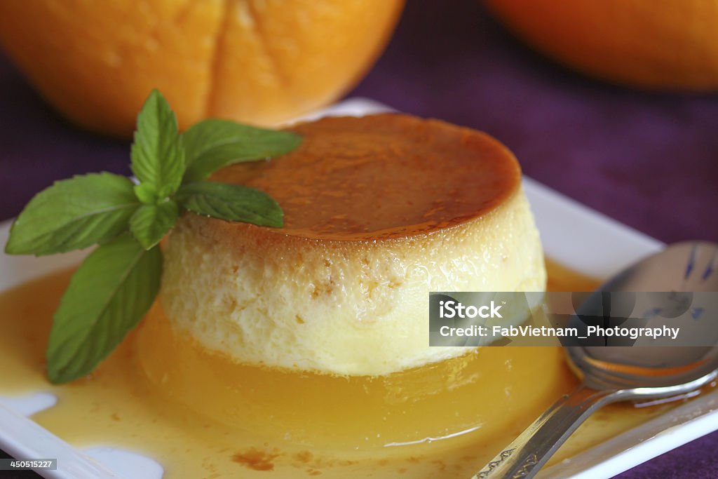 Creme Karamell auf orange jelly - Lizenzfrei Abnehmen Stock-Foto