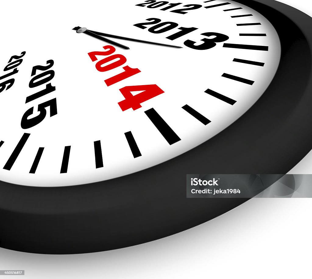 Nuovo anno 2014 orologio - Foto stock royalty-free di 2012