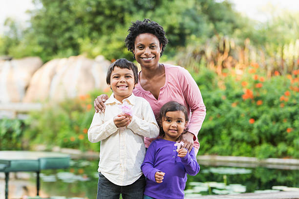 istock Mother with two young children 450523969
