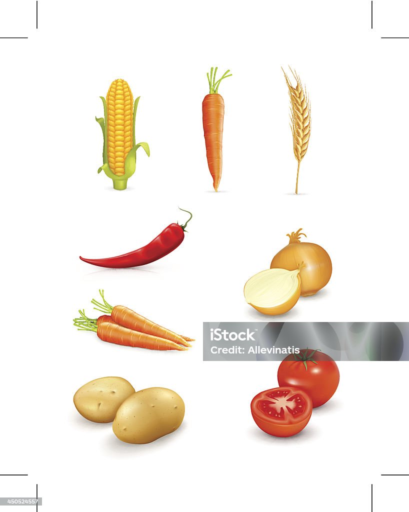 Овощи - Векторная графика Без людей роялти-фри