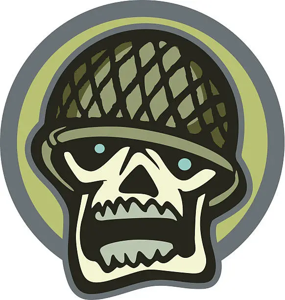 Vector illustration of military skull