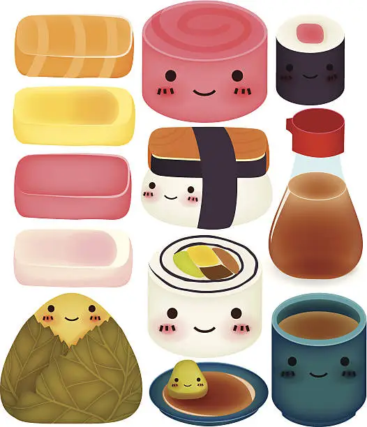 Vector illustration of Sushi Collection - Vector File EPS10