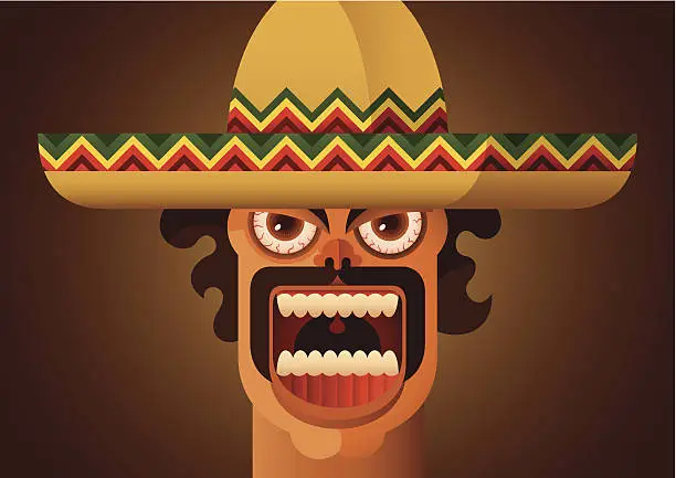 Vector illustration of Mexican guy.