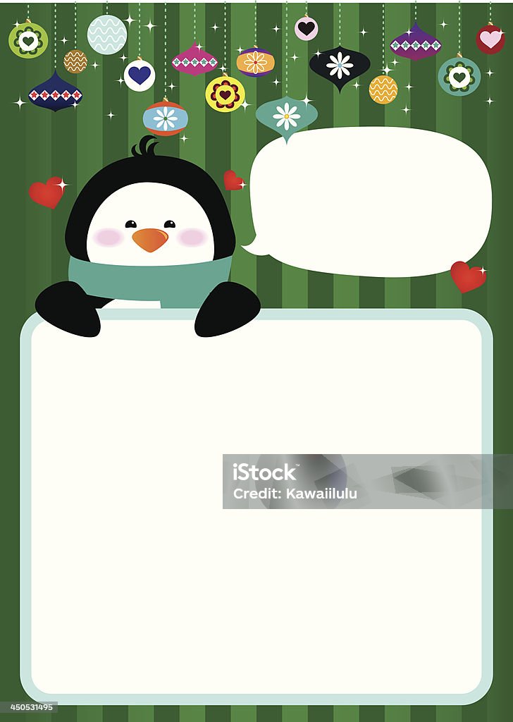 Pinguim-Cartão de Natal Festivo - Royalty-free Bola de Árvore de Natal arte vetorial