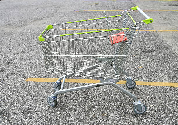 istock shopping cart on parking area 450533919