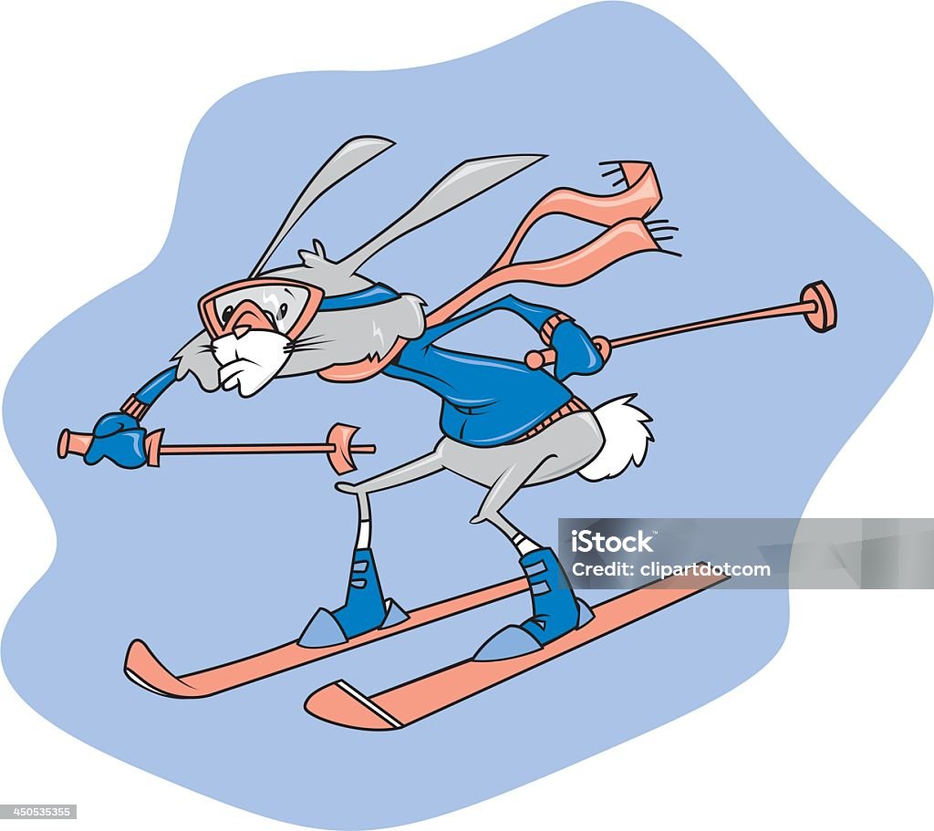 Lapin sur la colline de Ski - clipart vectoriel de Descente libre de droits