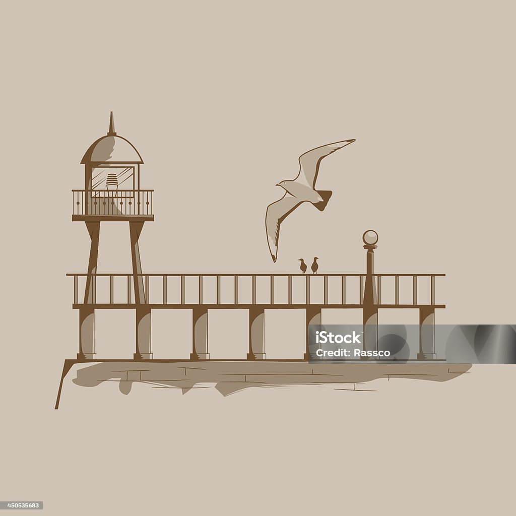 Phare - clipart vectoriel de Canal - Eau vive libre de droits