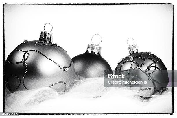 Vintage Monochrome Baubles Stock Photo - Download Image Now - Black And White, Black Color, Christmas