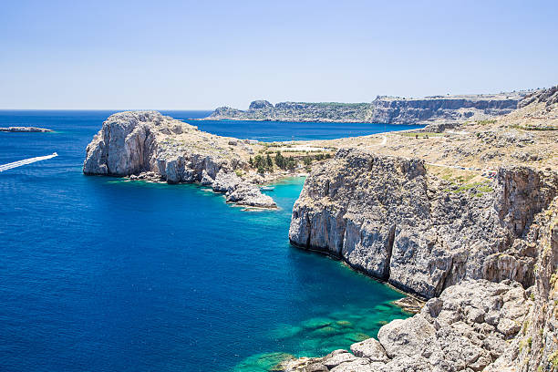 istock st paul's bay and rocks at Lindos, Rhodes, Greece 450540049
